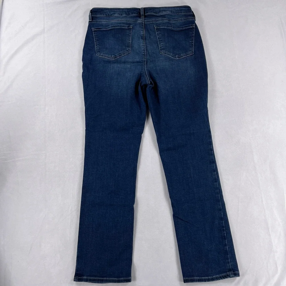 NYDJ‎ Sheri Slim Jeans Lift Tuck Technology Dark Wash Stretch Denim Size 12